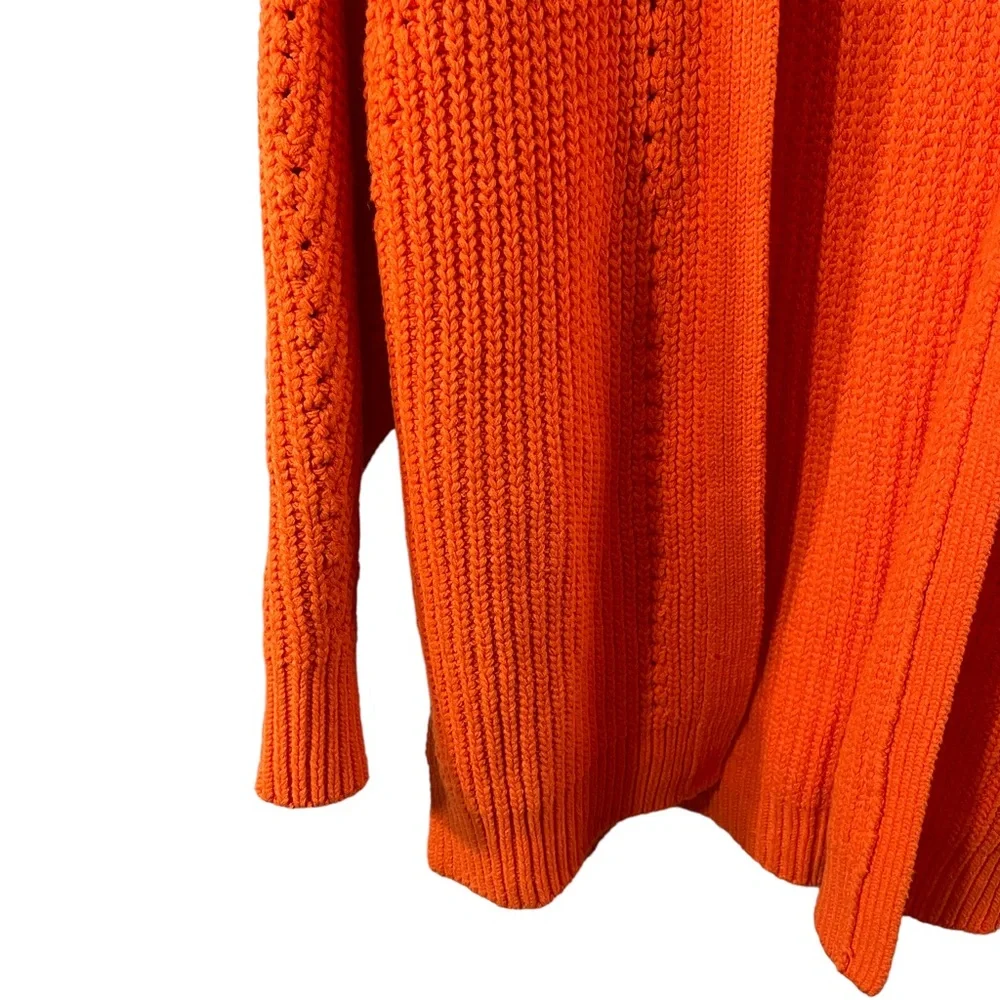 Free People Orange Chunky Oversized Cardigan Sweater Size Small - Picture 7 of 7